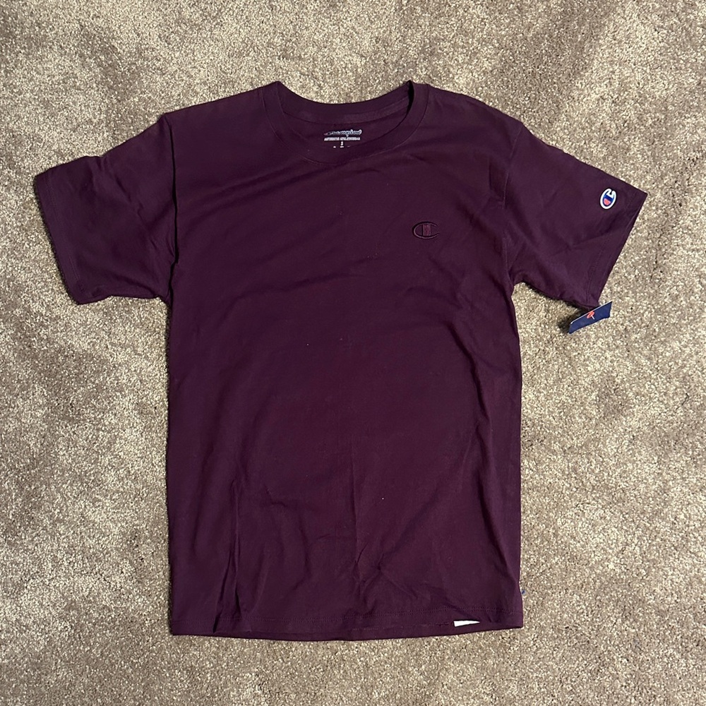 Champion Men's Dark Purple Short Sleeve Tee